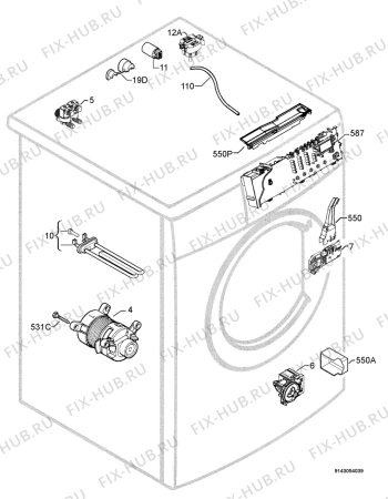 Взрыв-схема стиральной машины Electrolux EWF108210W - Схема узла Electrical equipment 268